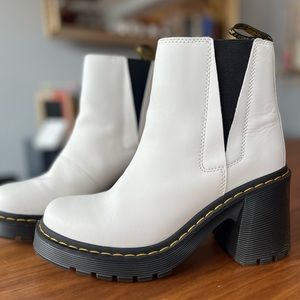 White Doc Marten Leather Spence Chelsea Boots - Women Size 9, EU 41